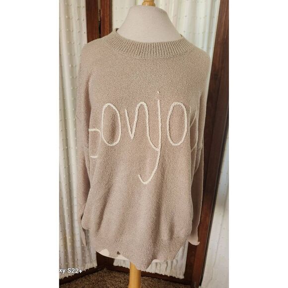 S23 Le Lis "BONJOUR" embroidered oversized sweater - Picture 1 of 7